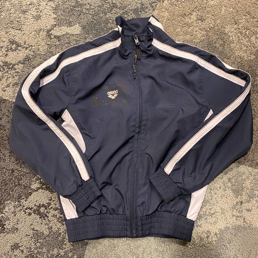 Arena Track Jacket Navy White Stripe Full Zip LARGE Kids